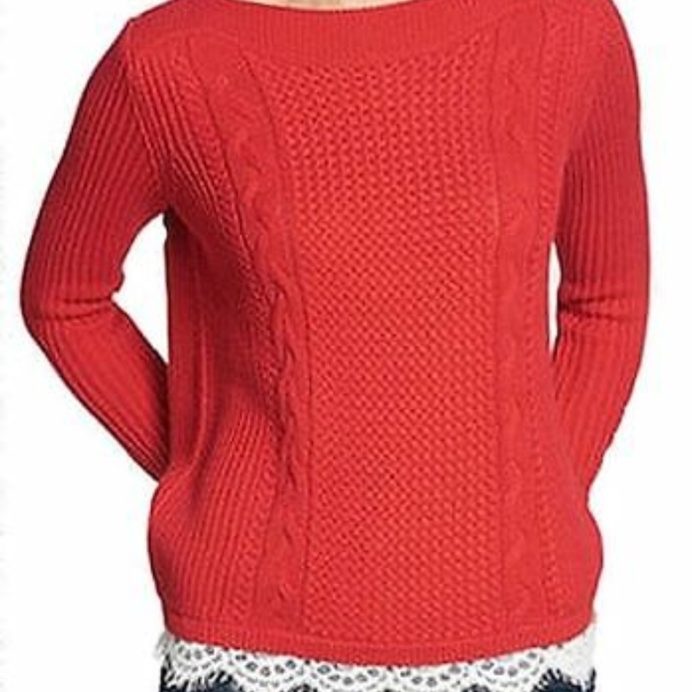 Tommy Hilfiger Lace-Trimmed Knitted Sweater